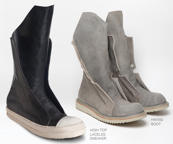 Rick Owens laceless hightop sneaker fall 2012