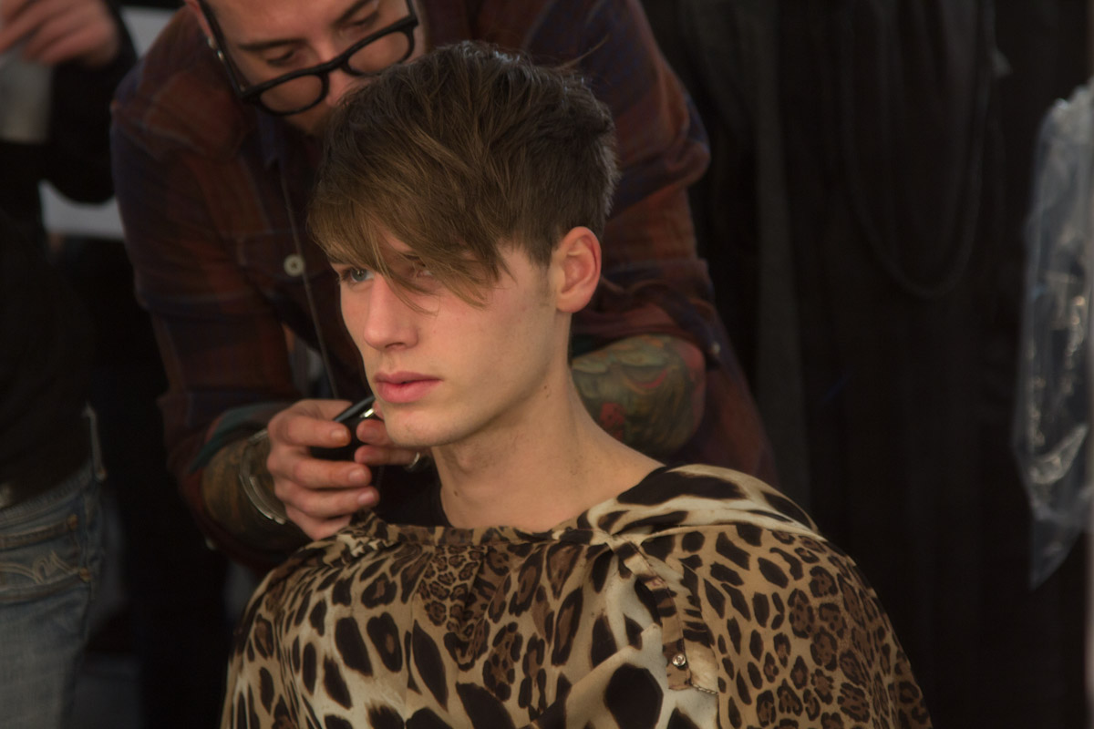 John Varvatos Fall 2013 menswear london new york pitti uomo hair backstage runway