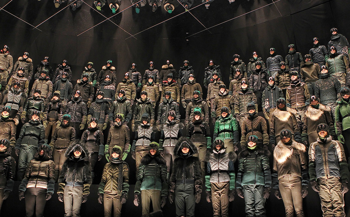 Moncler Grenoble Fall 2013 presentation gotham hall menswear outerwear snow fashion week new york fall 2013 instillation models stormtroopers star wars lenny kravitz are you gonna go my way fascism