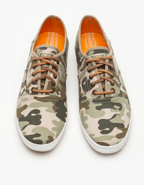Keds Champion Half Back Camo Plimsoll Classic Summer sneakers for men lace up cotton twill light slip on