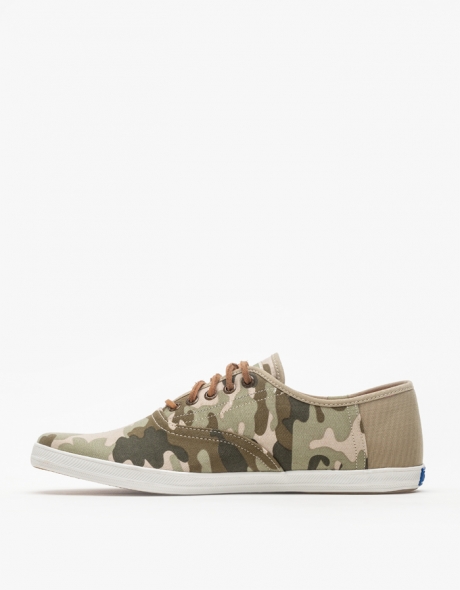 Keds Champion Half Back Camo Plimsoll Classic Summer sneakers for men lace up cotton twill light slip on
