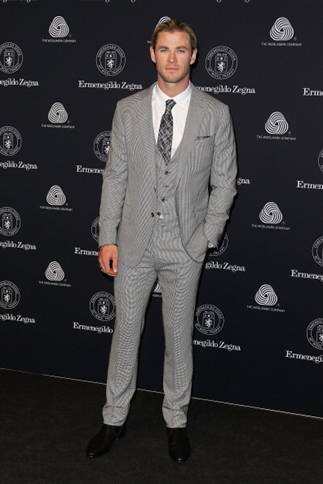 Chris Hemsworth in Ermenegildo Zegna Suit Wool Trophies Australia