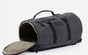Canvas & Leather Duffle in Charcoal_2