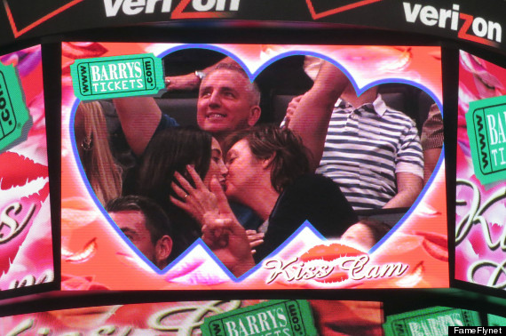 Paul McCartney & Nancy Shevell Share A Kiss At The Clippers Game