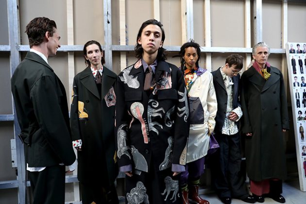 seen backstage ahead of the Marni show during Milan Men's Fashion Week Fall/Winter 2018/19 on January 13, 2018 in Milan, Italy.