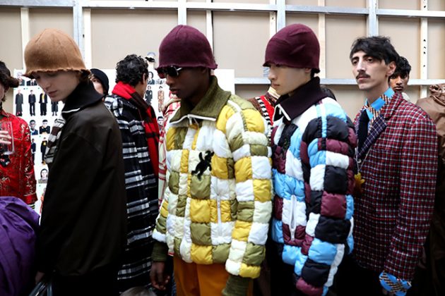 seen backstage ahead of the Marni show during Milan Men's Fashion Week Fall/Winter 2018/19 on January 13, 2018 in Milan, Italy.