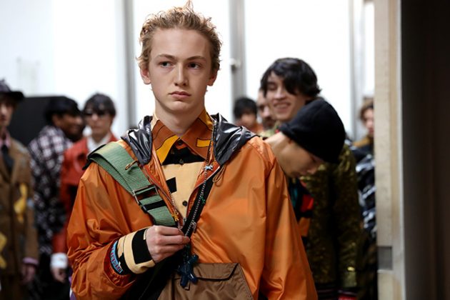 seen backstage ahead of the Marni show during Milan Men's Fashion Week Fall/Winter 2018/19 on January 13, 2018 in Milan, Italy.