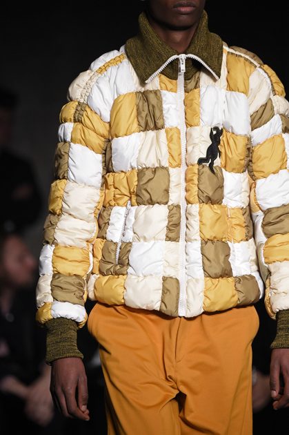 MILAN, ITALY - JANUARY 13: A model, detail, walks the runway at the Marni show during Milan Men's Fashion Week Fall/Winter 2018/19 on January 13, 2018 in Milan, Italy. (Photo by Pietro D'Aprano/Getty Images for Marni)