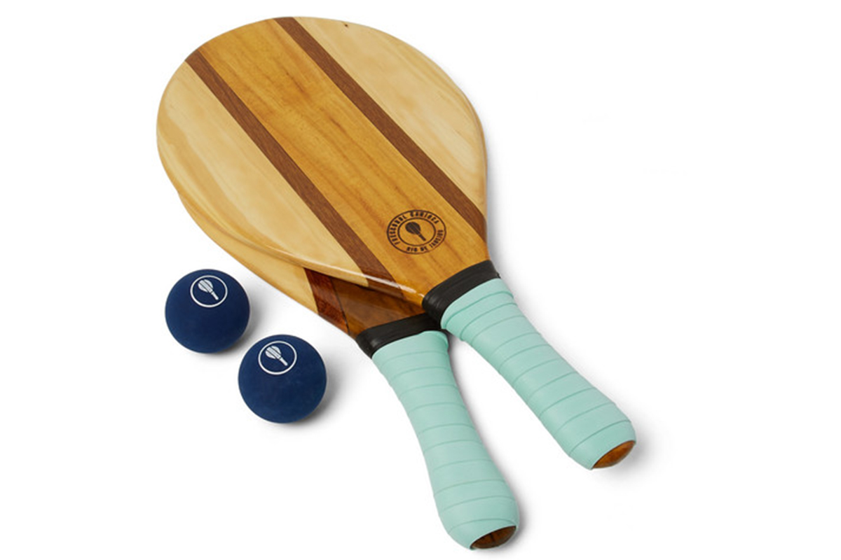 frescobol carioca Trancoso Wooden Beach Bat And Ball Set