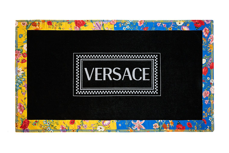 versace bloom print beach towel